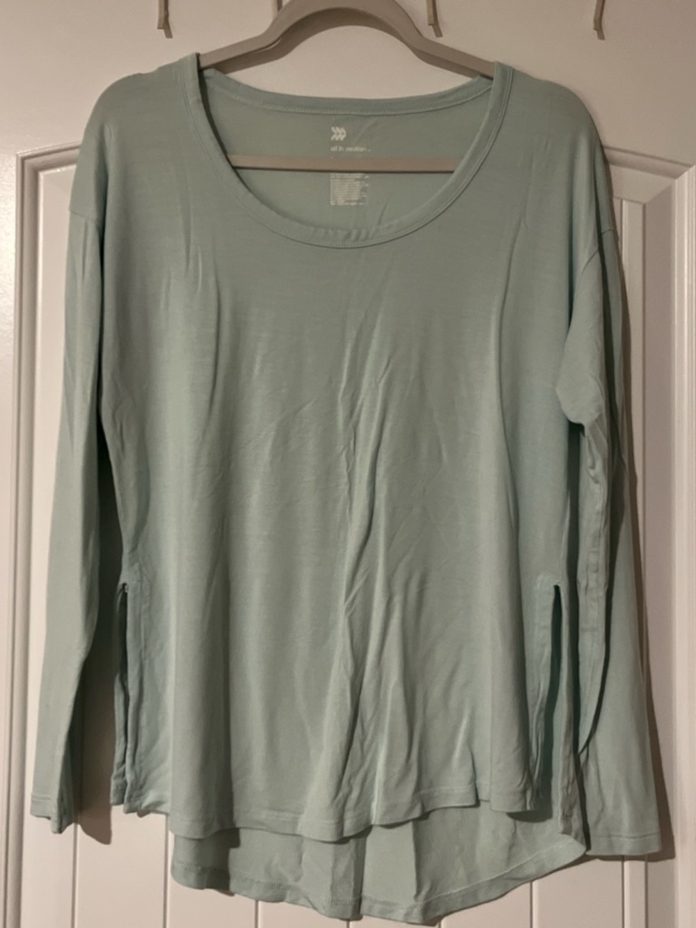all in motion mint green Scoop Neck Long-Sleeve Top